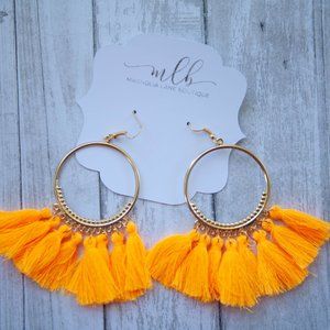 Fringe Earrings - Tangerine